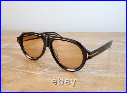 Tom Ford Bronson TF1225 Oversized Aviator Sunglasses 59mm Black/Brown Lens