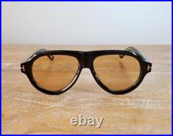 Tom Ford Bronson TF1225 Oversized Aviator Sunglasses 59mm Black/Brown Lens