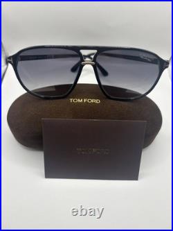 Tom Ford Bruce FT1026 01D Shiny Black Gradient Smoke Polarized Sunglasses