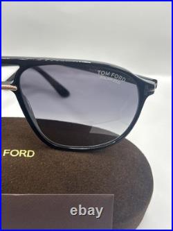 Tom Ford Bruce FT1026 01D Shiny Black Gradient Smoke Polarized Sunglasses