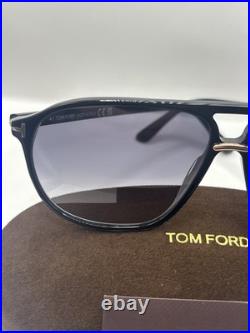 Tom Ford Bruce FT1026 01D Shiny Black Gradient Smoke Polarized Sunglasses