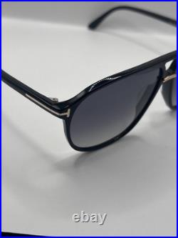 Tom Ford Bruce FT1026 01D Shiny Black Gradient Smoke Polarized Sunglasses