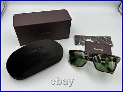 Tom Ford Buckley-02 FT0906 53N 56-17 145mm Brown Square Sunglasses with Green