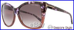 Tom Ford Butterfly Sunglasses TF295 Carli 55Z Violet Havana/Brown 295
