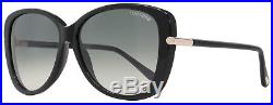 Tom Ford Butterfly Sunglasses TF324 Linda 01B Shiny Black 324