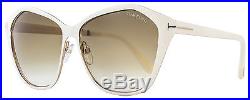 Tom Ford Butterfly Sunglasses TF391 Lena 25F Ivory/Gold FT0391