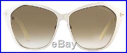 Tom Ford Butterfly Sunglasses TF391 Lena 25F Ivory/Gold FT0391