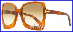 Tom Ford Butterfly Sunglasses TF618 Emanuella-02 53F Blonde Havana 60mm FT0618