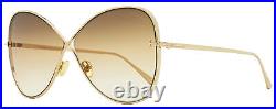 Tom Ford Butterfly Sunglasses TF842 Nickie 28F Gold 66mm FT0842