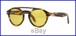 Tom Ford CLINT TF537 48E Dark Tortoise Sunglasses Sonnenbrille Yellow Lens 57mm
