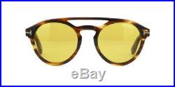 Tom Ford CLINT TF537 48E Dark Tortoise Sunglasses Sonnenbrille Yellow Lens 57mm