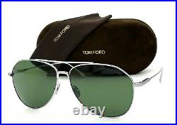 Tom Ford CYRUS FT0747 16N Palladium / Dark Green 62mm Sunglasses TF0747