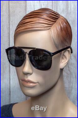 Tom Ford Cade Square Aviator Unisex Sunglasses Shiny Black Grey Ft 0300 01a