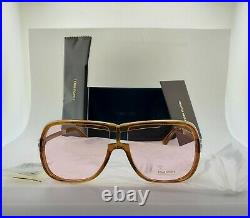 Tom Ford Caine FT0800 45Y Brown Champagne Crystal Square Sunglasses