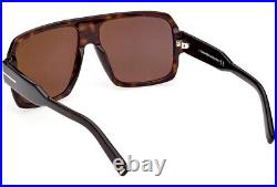 Tom Ford Camden Square Sunglasses FT0933-52J-58 Dark Havana Frame Roviex Lenses