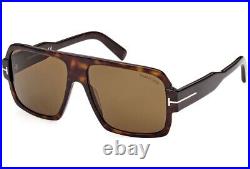 Tom Ford Camden Square Sunglasses FT0933 52J Dark Havana Frame Roviex Lens 58mm