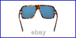 Tom Ford Camden Square Sunglasses FT0933-53V-58 Blonde Havana Frame Blue Lenses