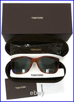 Tom Ford Carson 56mm Square Sunglasses TF441 53N Blond Havana / Green Italy