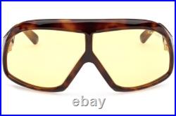 Tom Ford Cassius FT 0965 965 52E Sunglasses Dark Havana Brown Yellow Lens New