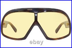 Tom Ford Cassius TF965 52E Sunglasses Shiny Havana/Yellow Lenses Pilot 78mm