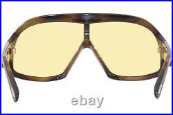 Tom Ford Cassius TF965 52E Sunglasses Shiny Havana/Yellow Lenses Pilot 78mm