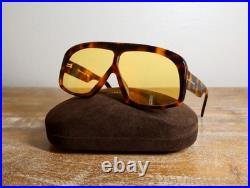 Tom Ford Cassius TF965 Oversized Aviator Sunglasses 78mm Tortoise/Yellow Lens
