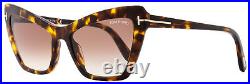 Tom Ford Cat Eye Sunglasses TF555 Valesca-02 52F Havana FT0555