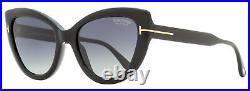Tom Ford Cat Eye Sunglasses TF762 Anya 01D Black Polarized 55mm FT0762