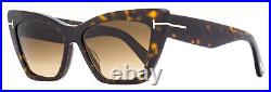 Tom Ford Cat Eye Sunglasses TF871 Wyatt 52F Dark Havana 56mm FT0871