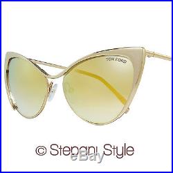 Tom Ford Cateye Sunglasses TF304 Nastasya 28G Shiny Rose Gold FT0304