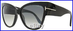 Tom Ford Cateye Sunglasses TF371 Anoushka 01B Shiny Black FT371