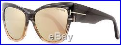 Tom Ford Cateye Sunglasses TF371 Anoushka 20G Gray Melange/Peach 57mm FT0371