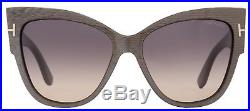 Tom Ford Cateye Sunglasses TF371 Anoushka 38B Iridescent Chalkstripe/Dove Gray F