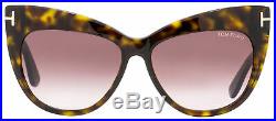Tom Ford Cateye Sunglasses TF523 Nika 52F Dark Havana 56mm FT0523