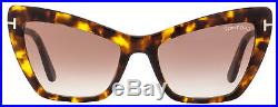 Tom Ford Cateye Sunglasses TF555 Valesca-02 52F Havana FT0555