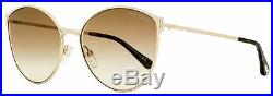 Tom Ford Cateye Sunglasses TF654 Zeila 28F Gold/Dark Havana 60mm FT0654