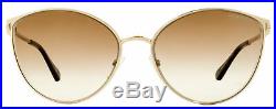 Tom Ford Cateye Sunglasses TF654 Zeila 28F Gold/Dark Havana 60mm FT0654