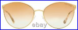 Tom Ford Cateye Sunglasses TF654 Zeila 33Z Gold/Pink Havana 60mm FT0654