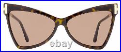Tom Ford Cateye Sunglasses TF767 Tallulah 52E Gold/Dark Havana 61mm FT0767