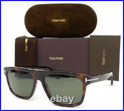Tom Ford Cecilio FT0628 52N Shiny Dark Havana/ Green 57mm Sunglasses TF0628