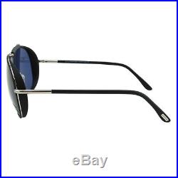 Tom Ford Cedric FT0509 02V Men Matte Black Oversize Pilot Brow Bar Sunglasses