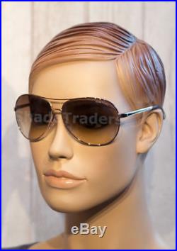Tom Ford Charles Brow Bar Aviator Sunglasses Rose Gold Brown Gradient 0035 772