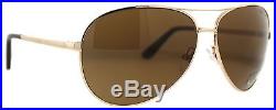 Tom Ford Charles TF 35 28H Gold/Brown Unisex Aviator Sunglasses
