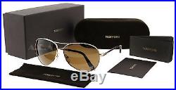 Tom Ford Charles TF 35 28H Gold/Brown Unisex Aviator Sunglasses