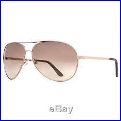 Tom Ford Charles TF 35 772 Rose Gold/Brown Gradient Unisex Aviator Sunglasses