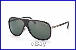 Tom Ford Chris Square Aviator Sunglasses Black Gunmetal Grey Green Ft 0462 02n