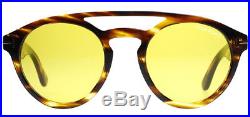Tom Ford Clint Men's Vintage Round Sunglasses FT0537 48E Made In Italy