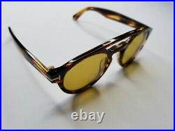 Tom Ford Clint Tf537 48e Dark Tortoise Yellow Lens Unisex Sunglass Made In Italy