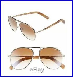 Tom Ford Cody FT0448 33F Men Antique Gold & Brown Metal Aviator Sunglasses 56mm