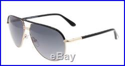 Tom Ford Cole TF 285 01B Black & Gold Aviator Sunglasses Grey Gradient Lens 61mm